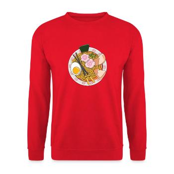 Klassisches Ramen, japanische Nudelschüssel, Foodie-Asiater - Unisex Pullover - Rot - Vorne - Alina (178cm) & Michal (187cm)