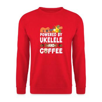 Hawaiian Ukulele Uke Coffee - Unisex Pullover - Rot - Vorne - Alina (178cm) & Michal (187cm)