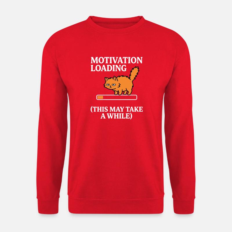 Motivation Loading Müde Katze mit Ladebalken - Unisex Pullover - Rot