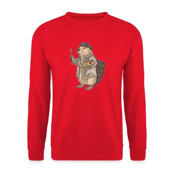 Peinture au pinceau peintre de castor - Sweat-shirt Unisexe - rouge - Devant - Alina (178cm) & Michal (187cm)