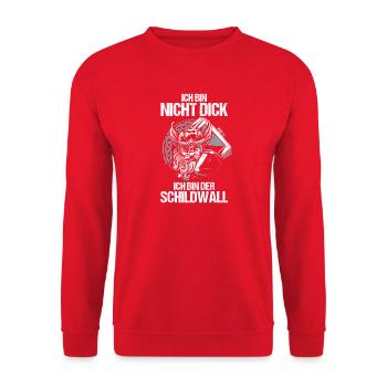 Mittelalter Schildwall Mittelaltermarkt Wikinger - Unisex Pullover - Rot - Vorne - Alina (178cm) & Michal (187cm)