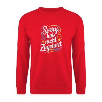 sorry didn't listen distracted anti social - Unisex Sweatshirt - red - Front - Alina (178cm) & Michal (187cm)