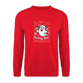 Whiskey-Weihnachtsgeist-Weihnachtsmann - Unisex Pullover - Rot - Vorne - Alina (178cm) & Michal (187cm)