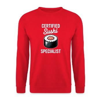 Sushi Saying Japanese Funny Sushi Gift - Unisex Sweatshirt - red - Front - Alina (178cm) & Michal (187cm)
