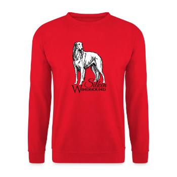 Chien de chien à vent, soie - Sweat-shirt Unisexe - rouge - Devant - Alina (178cm) & Michal (187cm)