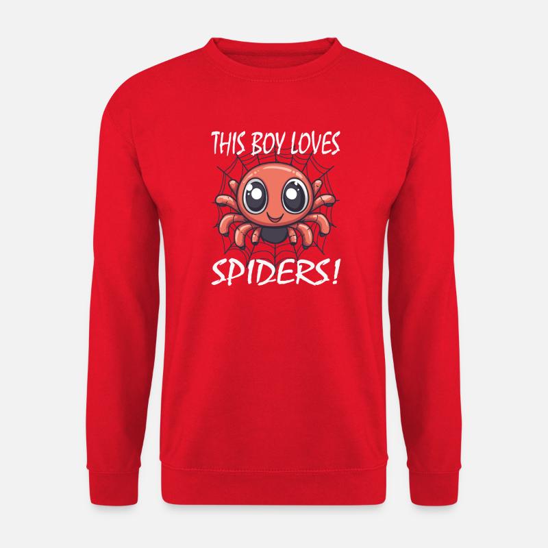 Boy loves spiders – cute spider - Unisex Sweatshirt - red