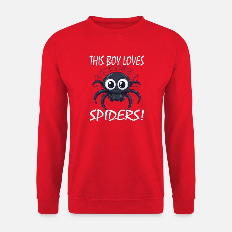 Le garçon adore les araignées - Sweat-shirt Unisexe - rouge