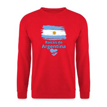 Argentina's Roots: Albiceleste Pride - Unisex Sweatshirt - red - Front - Alina (178cm) & Michal (187cm)