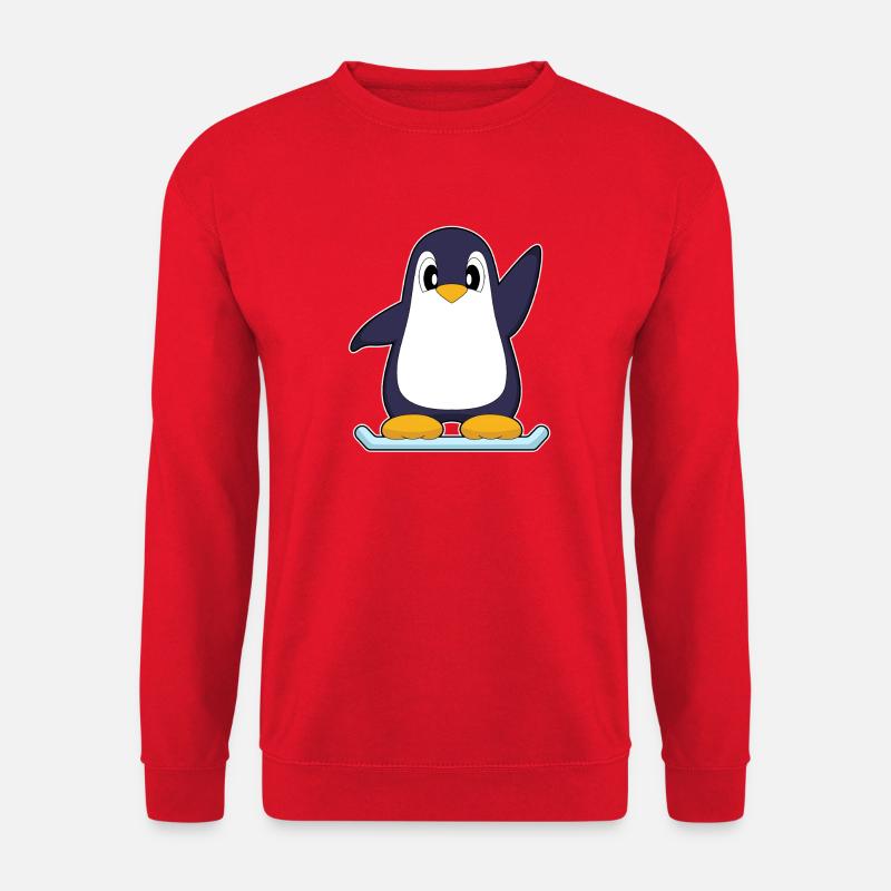 Pinguin Snowboarder Snowboard Wintersport - Unisex Pullover - Rot