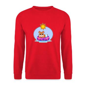 Ours natation anneau de natation été - Sweat-shirt Unisexe - rouge - Devant - Alina (178cm) & Michal (187cm)