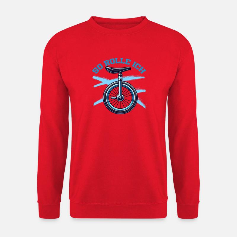 So Rolle Ich Einrad Einradfahrer - Unisex Pullover - Rot