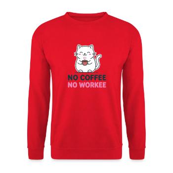 No coffee, no work. - Unisex Sweatshirt - red - Front - Alina (178cm) & Michal (187cm)