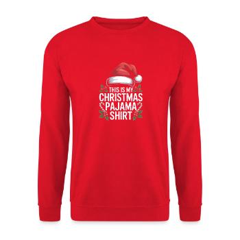 Das ist mein Weihnachts-Pyjamashirt - Unisex Pullover - Rot - Vorne - Alina (178cm) & Michal (187cm)