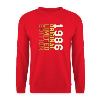 Original 1986 Vintage Retro Birthday Gift 86 - Unisex Sweatshirt - red - Front - Alina (178cm) & Michal (187cm)