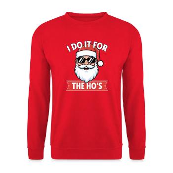 Père Noël avec des lunettes de soleil – un discours espiègle - Sweat-shirt Unisexe - rouge - Devant - Alina (178cm) & Michal (187cm)
