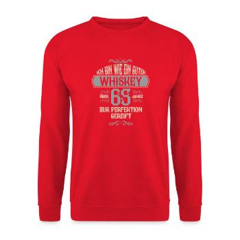 Cadeau pour un 65e anniversaire, 65 ans, citation - Sweat-shirt Unisexe - rouge - Devant - Alina (178cm) & Michal (187cm)