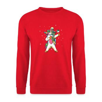 Cinco de Mayo Dabping Unicorn Sombrero Maracas - Sweat-shirt Unisexe - rouge - Devant - Alina (178cm) & Michal (187cm)