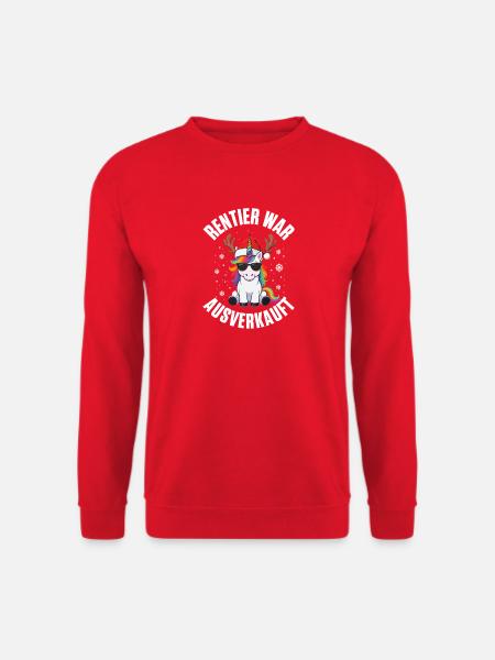 Rentier war ausverkauft Einhorn Weihnachten Lustig - Unisex Pullover - Rot
