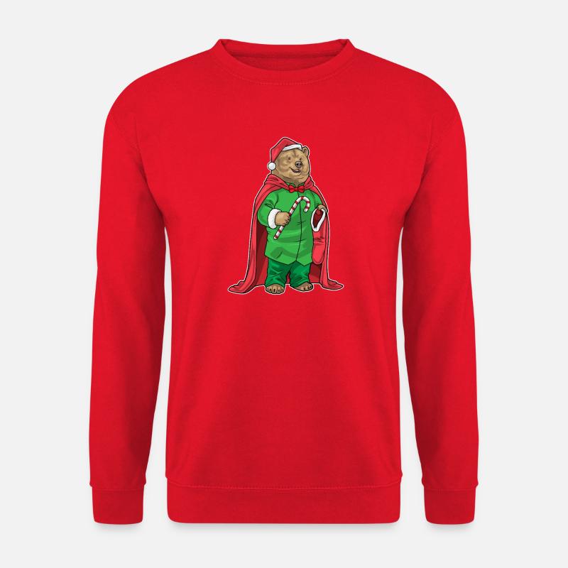 Bear Christmas candy cane - Unisex Sweatshirt - red
