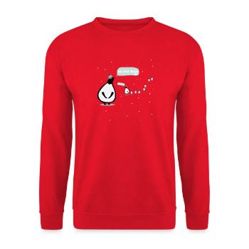 Illustration mignonne de manchots d’hiver - Sweat-shirt Unisexe - rouge - Devant - Alina (178cm) & Michal (187cm)