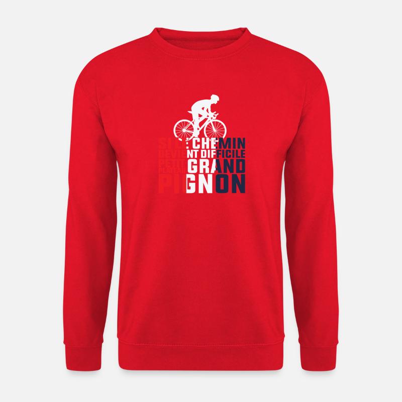 Wenn der Weg schwierig wird – Radfahrer-Geschenk - Unisex Pullover - Rot