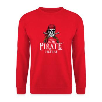 Das ist mein Piratenkostüm Totenkopfpistolen Halloween Gif - Unisex Pullover - Rot - Vorne - Alina (178cm) & Michal (187cm)