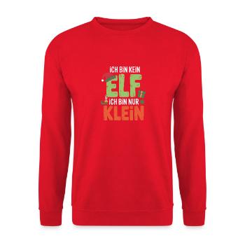 Ich bin kein Elf, nur klein - Unisex Pullover - Rot - Vorne - Alina (178cm) & Michal (187cm)