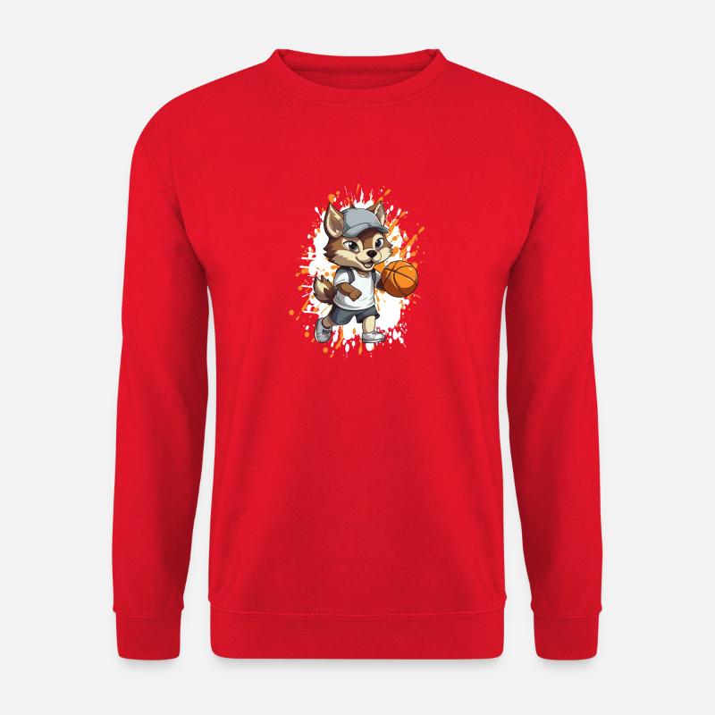Fuchs Basketballheld im Freizeit-Look - Unisex Pullover - Rot