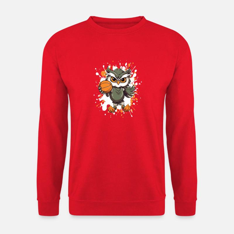 Basketball-Eulenheld im Hoodie - Unisex Pullover - Rot