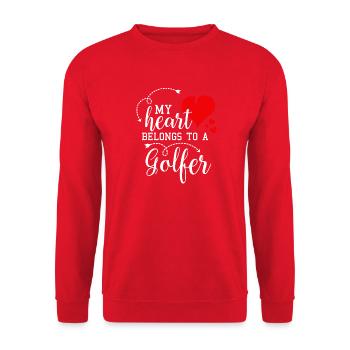 Mon cœur appartient à un golfeur Mari Femme Amour - Sweat-shirt Unisexe - rouge - Devant - Alina (178cm) & Michal (187cm)