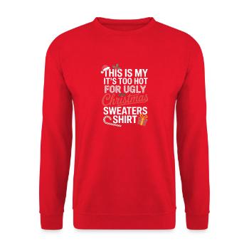 Trop chaud pour une chemise de Noël moche - Sweat-shirt Unisexe - rouge - Devant - Alina (178cm) & Michal (187cm)