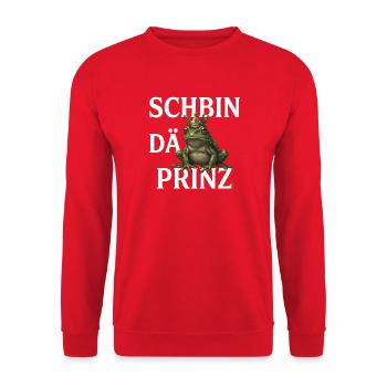 SCHBIN DÄ PRINZ – Karneval Kostüm Ersatz - Unisex Pullover - Rot - Vorne - Alina (178cm) & Michal (187cm)