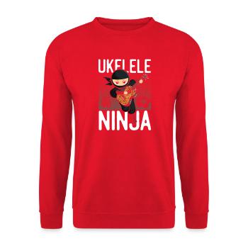 Hawaiian Ukulele Uke Ninja Ukulele - Unisex Pullover - Rot - Vorne - Alina (178cm) & Michal (187cm)