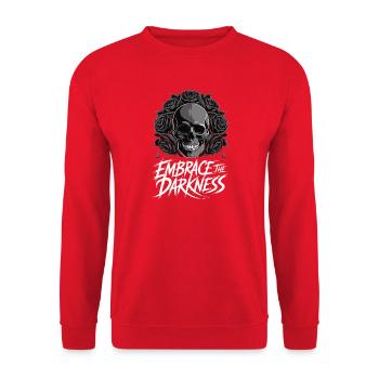 Embrace the Darkness Skull Roses - Unisex Sweatshirt - red - Front - Alina (178cm) & Michal (187cm)