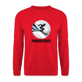 Ski Abfahrt Rennen Piste Winter Schnee - Unisex Pullover - Rot - Vorne - Alina (178cm) & Michal (187cm)