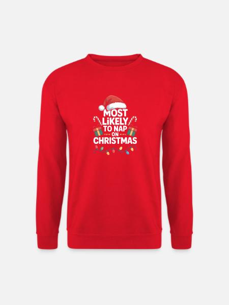 Most Likely to Nap on Christmas - Unisex Sweatshirt - red