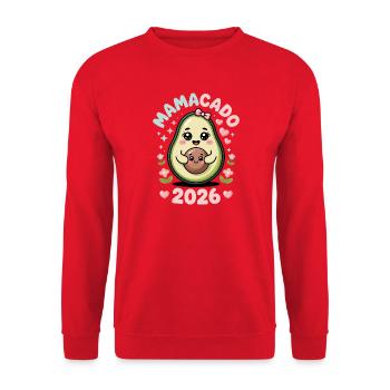 Mama 2026 Baby Schwanger  - Unisex Pullover - Rot - Vorne - Alina (178cm) & Michal (187cm)