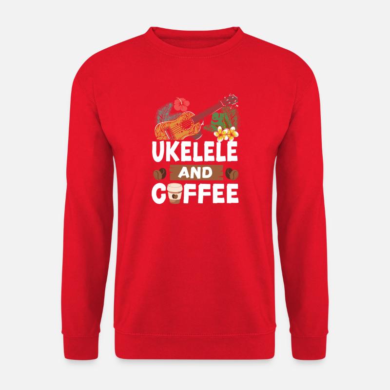 Hawaiian Ukulele Uke Coffee - Unisex Pullover - Rot