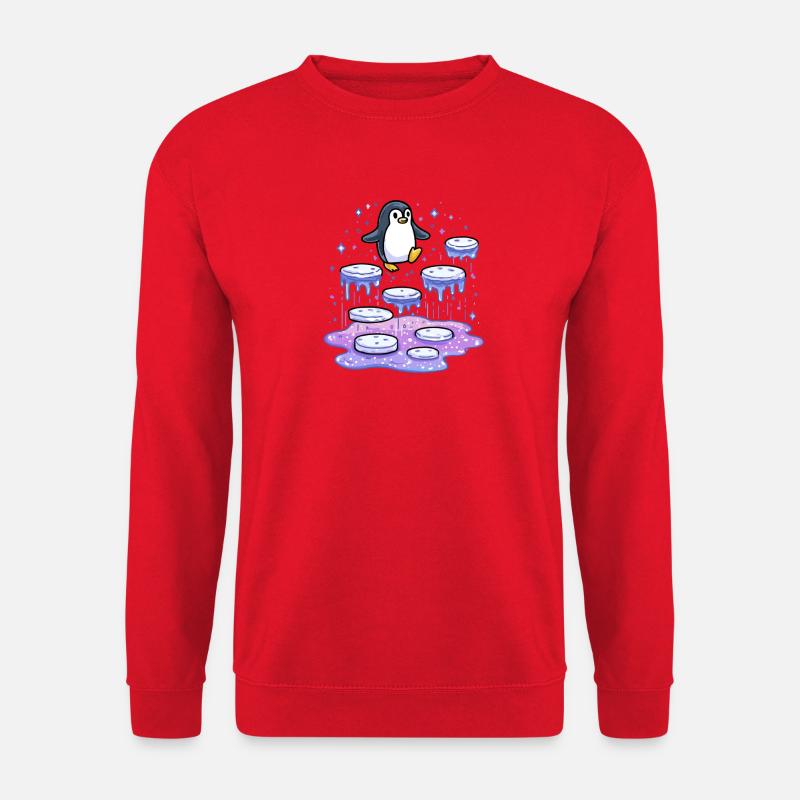 Galaktischer Pinguin auf Eisquellen - Unisex Pullover - Rot