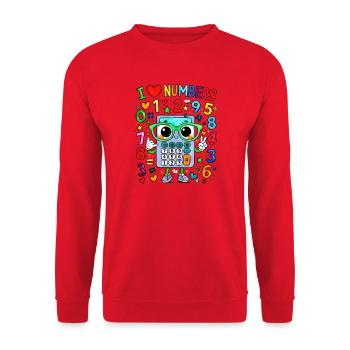 J’adore le calculateur de chiffres - Sweat-shirt Unisexe - rouge - Devant - Alina (178cm) & Michal (187cm)