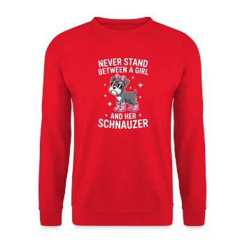 Schnauzer Sayings Funny Schnauzer Gift - Unisex Sweatshirt - red - Front - Alina (178cm) & Michal (187cm)