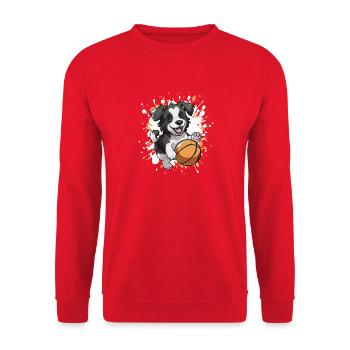 Paw Ball Dog - Unisex Sweatshirt - red - Front - Alina (178cm) & Michal (187cm)