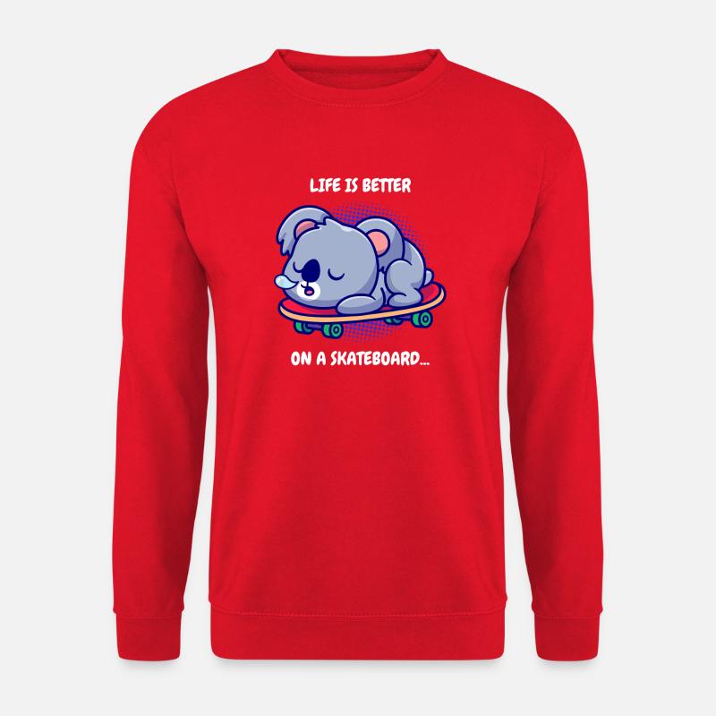 Koala on skateboard - Unisex Sweatshirt - red