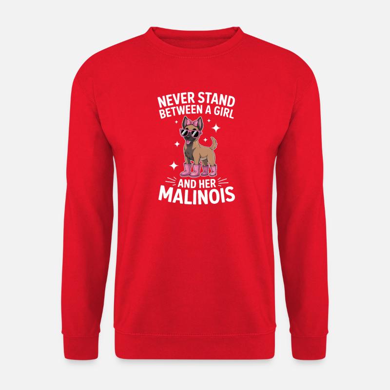 Malinois Sprüche Mädchen Lustige Malinois Geschenk - Unisex Pullover - Rot