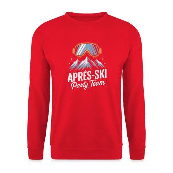 Après Ski Mountains Party Team Ski Goggles - Unisex Sweatshirt - red - Front - Alina (178cm) & Michal (187cm)