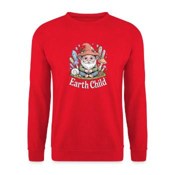 Earth Child Goblincore Zwerg - Unisex Pullover - Rot - Vorne - Alina (178cm) & Michal (187cm)