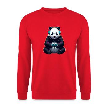 Panda Gaming Animal Video Games Funny Panda - Unisex Sweatshirt - red - Front - Alina (178cm) & Michal (187cm)