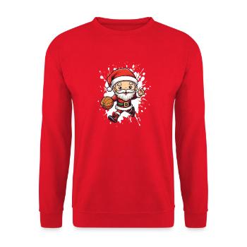 Christmas Basketball Santa - Unisex Sweatshirt - red - Front - Alina (178cm) & Michal (187cm)