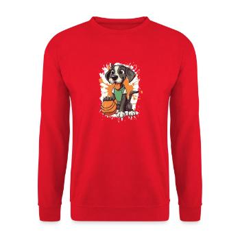 Basketball Hund Cartoon - Unisex Pullover - Rot - Vorne - Alina (178cm) & Michal (187cm)
