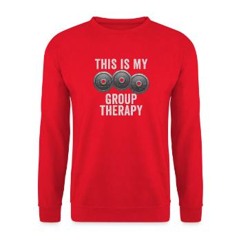 Voici mon plan de poids amusant en thérapie de groupe - Sweat-shirt Unisexe - rouge - Devant - Alina (178cm) & Michal (187cm)